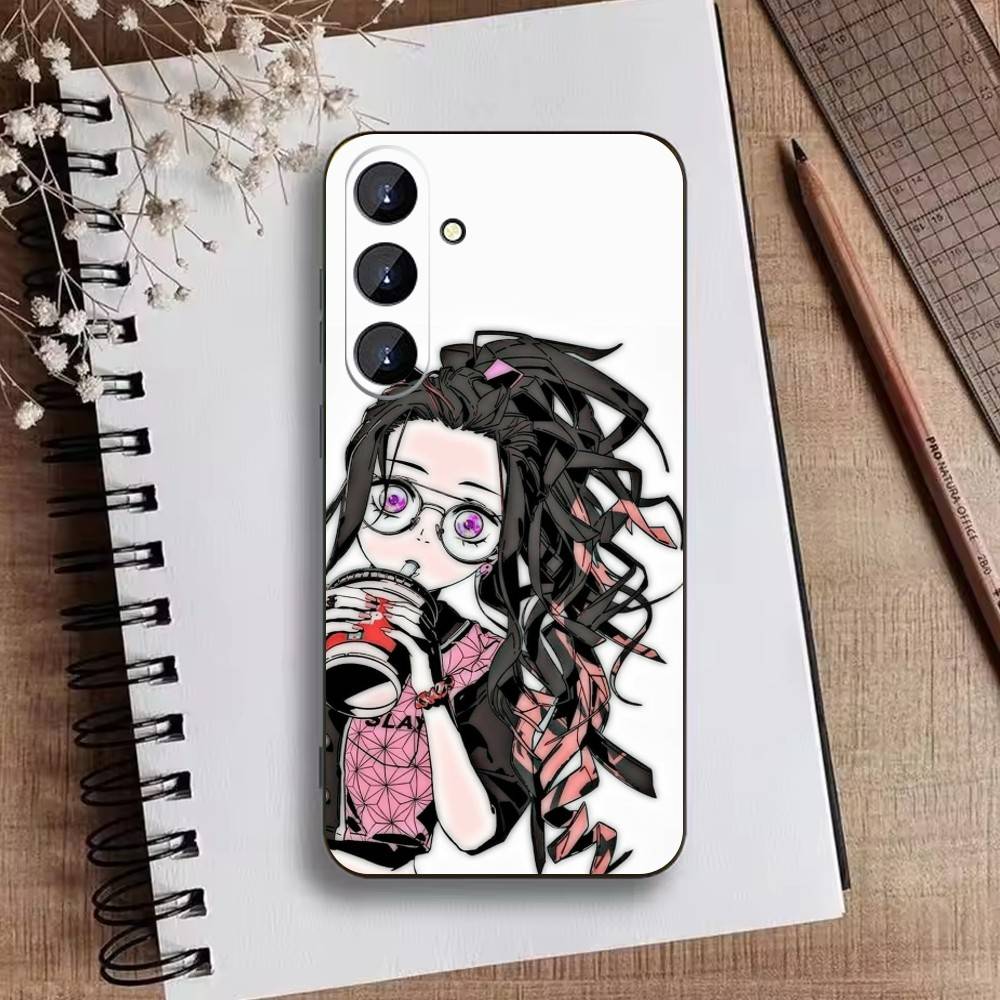 Nezuko O-Kamado Phone Case For Samsung Galaxy A73,A21s,A22,A31,A52,A53,A71,A41Soft Black Shell