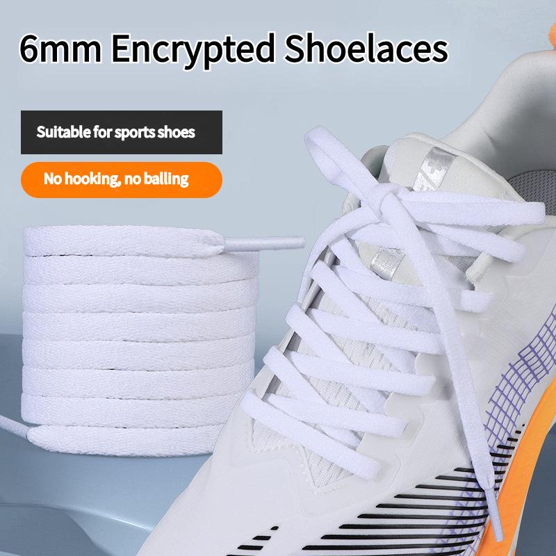 1Pair New Flat Shoelaces Sneakers Micro Elastic Laces for Shoes 6mm Width White Black Shoelace 90/120/140/160CM Shoe Accessories