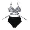 Европейский и американский женский купальник-бикини с высокой талией и разрезом на бретелях
