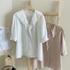 New Arrivals Open Run Women Chiffon Short Sleeve Blouse With Frill Detail