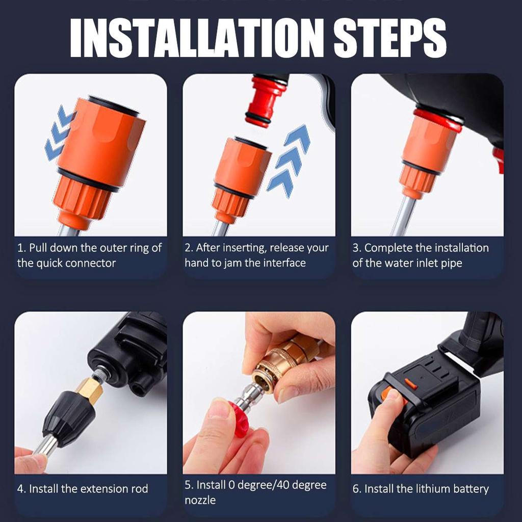 70Bar 88VF Очиститель высокого давления Автомойка Спрей Беспроводной распылитель воды Очистительная машина