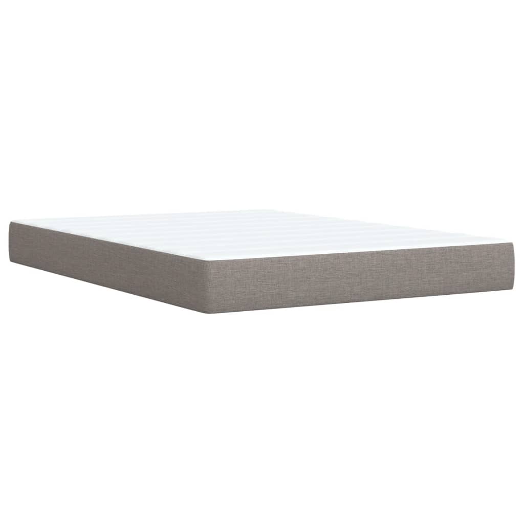 Vidaxl Континентальная кровать с матрасом, цвет тауп, ткань, 140x200 см