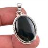 Natural Black Onyx Gemstone 925 Solid Sterling Silver Jewelry Pendant 1.50" T2s95