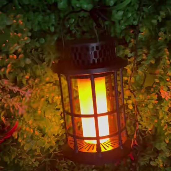 Мерцающее пламя солнечный фонарь уличный водонепроницаемый светодиодный свет IP65 водонепроницаемый автоматическое включение/выключение подвесной солнечный фонарь с танцующим пламенем