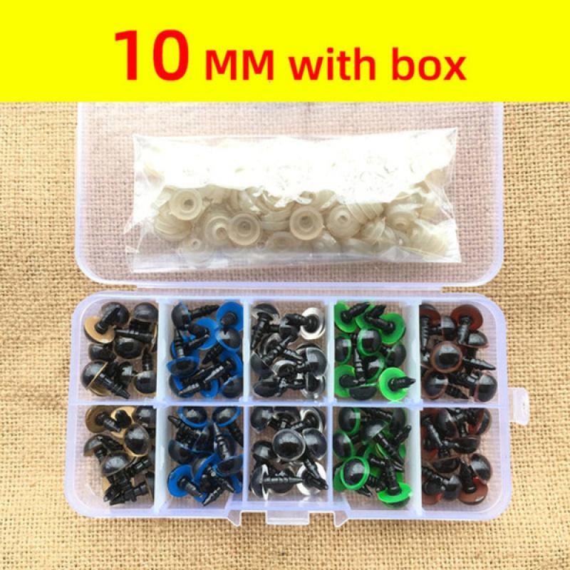 100 компл./кор., 8-12 мм, красочные пластиковые глаза для животных, кукольный глаз, аксессуары для кукол «сделай сам», глаз для рукоделия