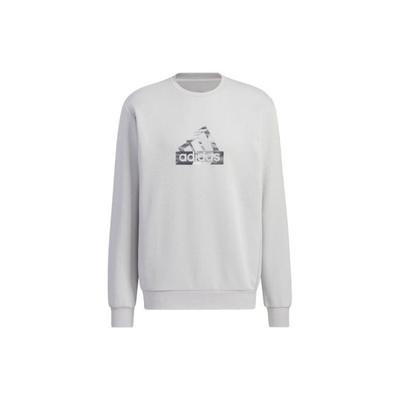adidas City Escape Letter Logo Print Pullover Sweatshirt Men Tops Light-Grey IT3962