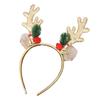 Festival Deer Antler Headpiece With Soft Fabric And Jingling Bells Comfortable Christmas Hair Ornament For Family