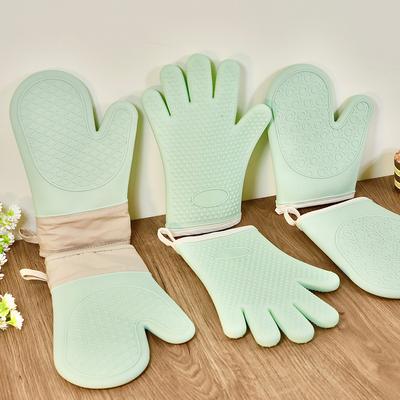 Силиконовые хлопчатобумажные перчатки с пятью пальцами, обернутые широкими силиконовыми изоляционными перчатками, перчатки для выпечки в микроволновой печи