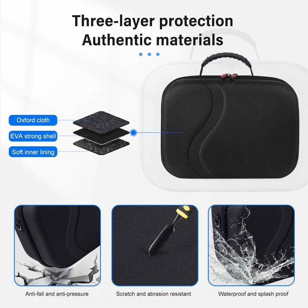 Hard Carrying Case Waterproof Gaming Headset Storage Bag with Shoulder Strap Travel Shoulder Bag for Meta Quest 3 VR Headset