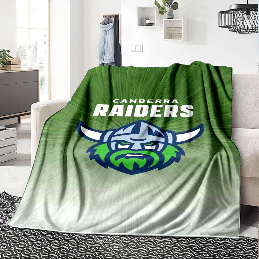 Canberra Raiders Logo Print Flannel Blanket High Quality Warm Comfortable Cover for All Seasons Perfect for Gifts Home Decor