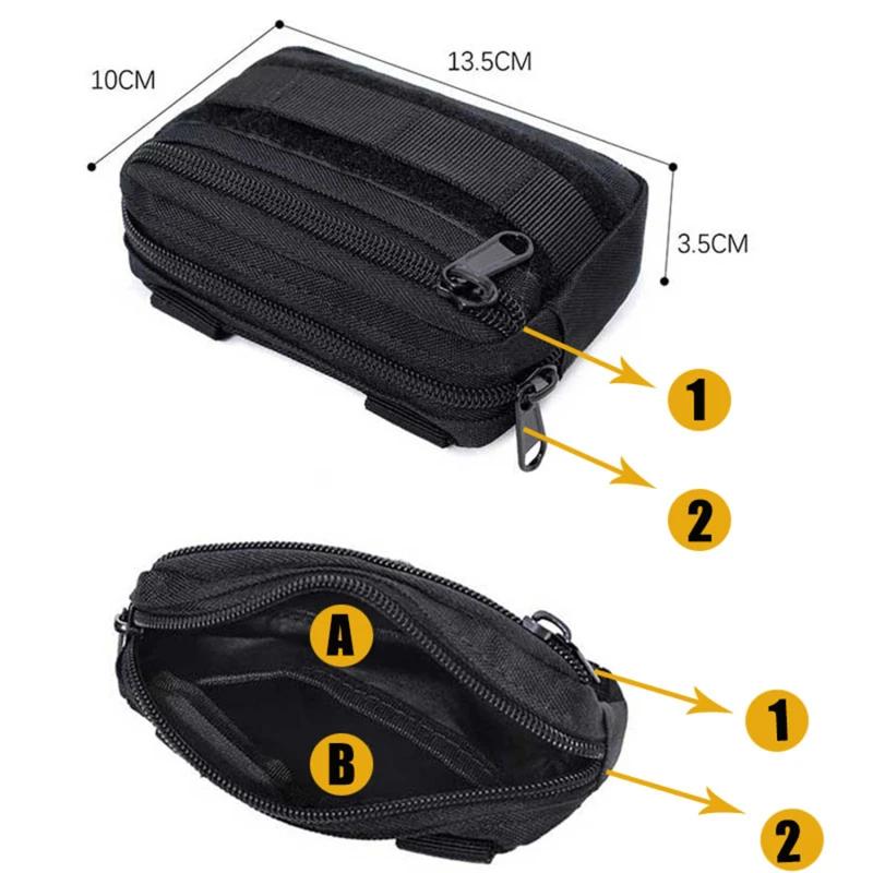 Двухслойная EDC сумка Мужская Тактическая поясная сумка Molle Сумка на бедро Fanny Pack Аксессуары для кемпинга и охоты Универсальная сумка