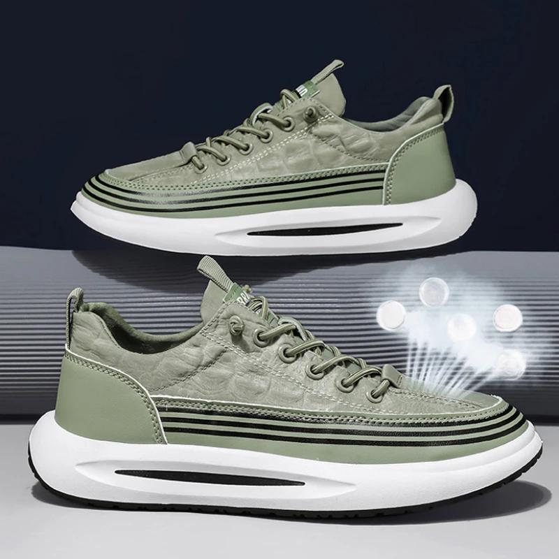 Классические повседневные кроссовки на платформе Ice Cloth для мужчин. Обувь с крокодиловым узором. Мокасины. Модные удобные полосатые кроссовки в стиле пэчворк для мужчин.