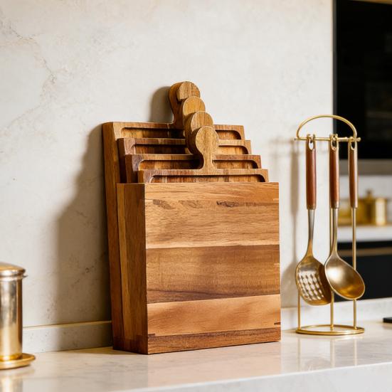 4 шт. Деревянный поднос-закусочница в форме пазла, доска для мясных закусок, сырная тарелка с вырезами для крекеров, универсальная сервировочная доска для вечеринки, барбекю, домашней кухни