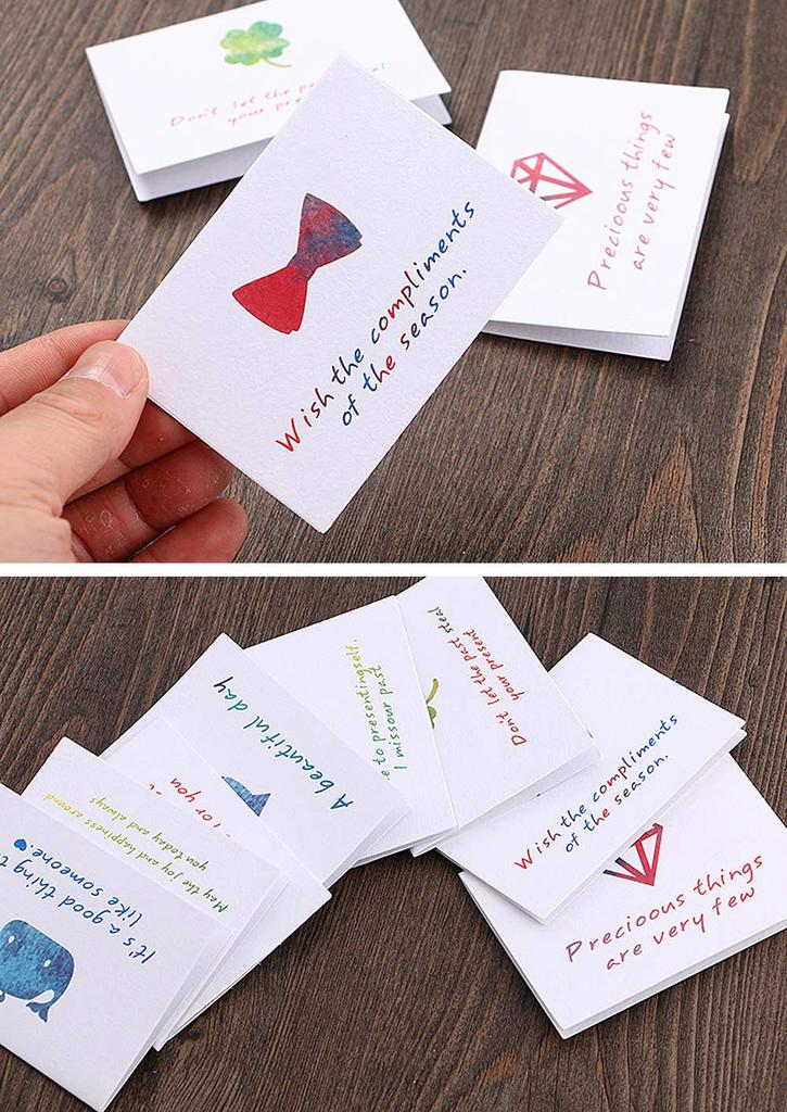 Мойн мойн Сообщение 90 карточек Большая вместимость Цветные штампы с акварелью и Простые белые мини-карточки для и Подарки с и Карточки с животными, (9