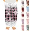 Модные детские повседневные брюки с рождественским принтом и карманами