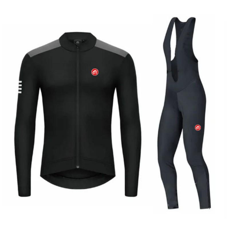 Long Sleeve Cycling Jersey Set Thermal Winter Bike Wear Road Men Women Quick Dry Cotton Blend