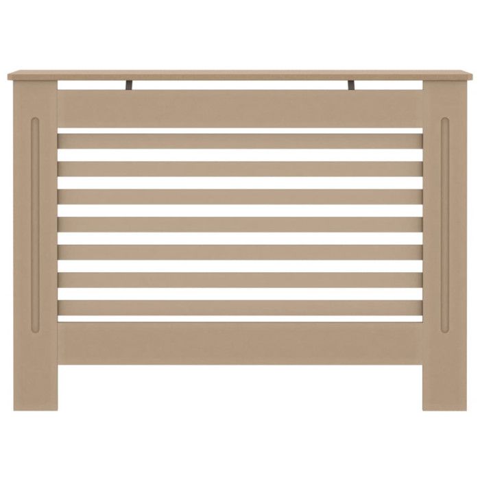Brown MDF Radiator Cover - vidaXL - 112x19x81 Cm - Slat Design