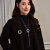 Autumn And Winter A Two-Wear Brooch Sweater Chain Temperament Pull Flower Long Necklace Luxury Versatile Accessories