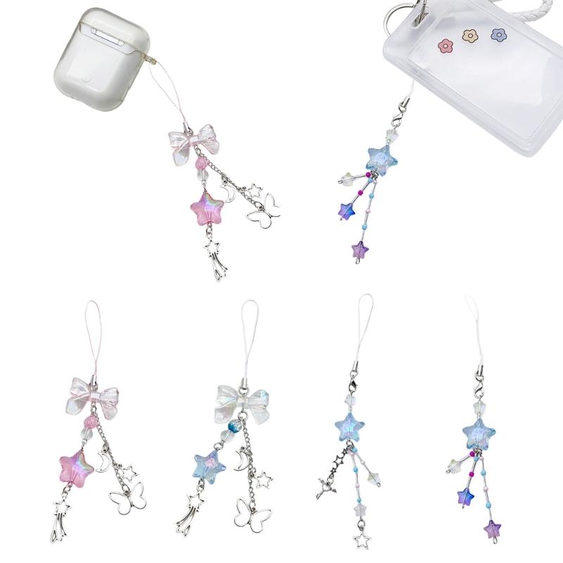 Ручная работа бант телефон подвеска веревка звезда кулон брелок телефон цепочка ремешок шнурок сумка украшение аксессуар