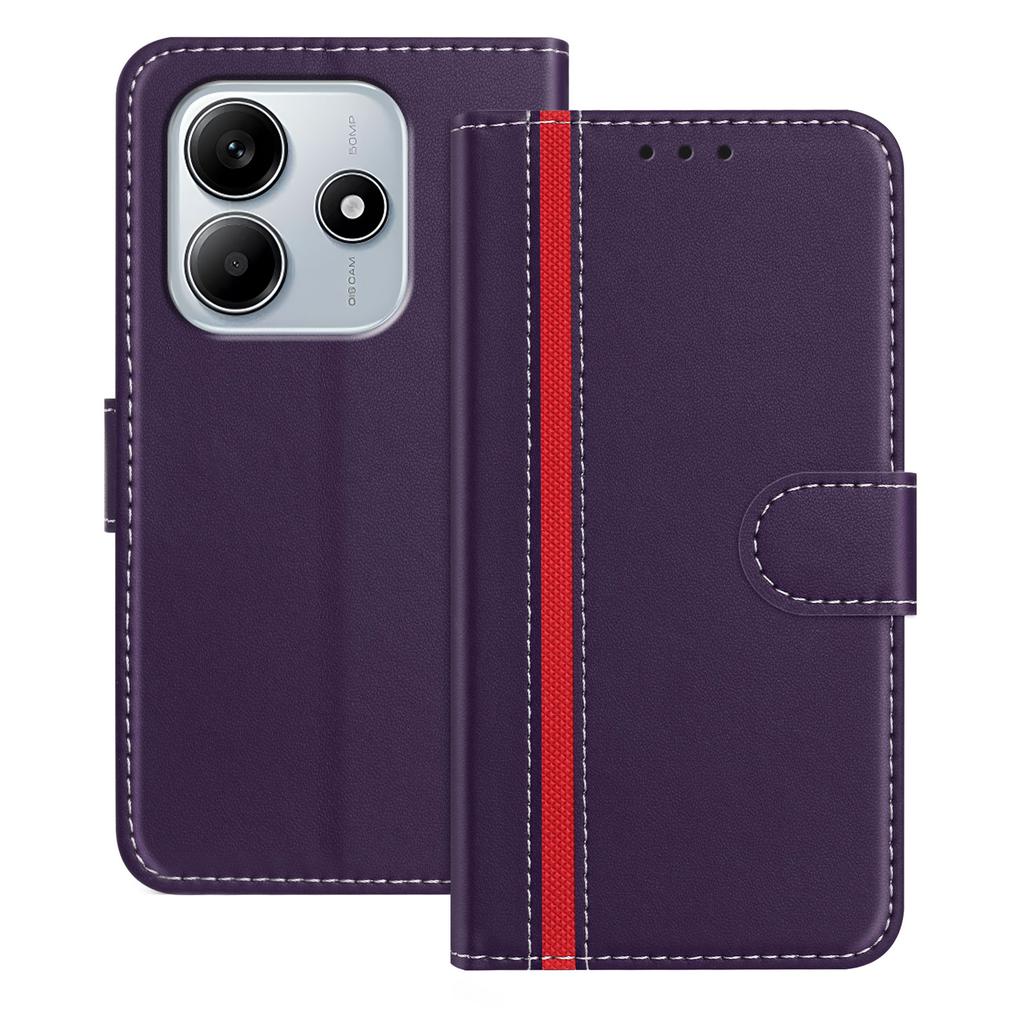 For Xiaomi Redmi Note 14 5G Phone Cases Wallet Stand Color Splicing Leather Cover with Magnetic Clasp
