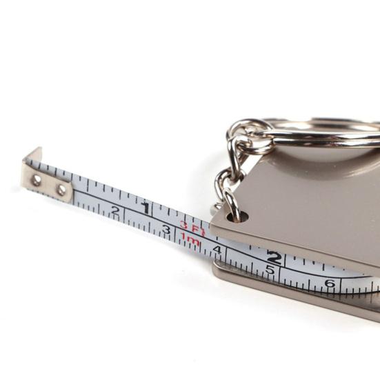 Mini Stainless Steel Retractable Measure Tape Ruler Keychain Key Ring Pendant