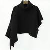 High Necked Irregular Women's Pullover Sweater Solid Color Ladies Cape Shawl Korean Style Simple Versatile Knitted Shawl