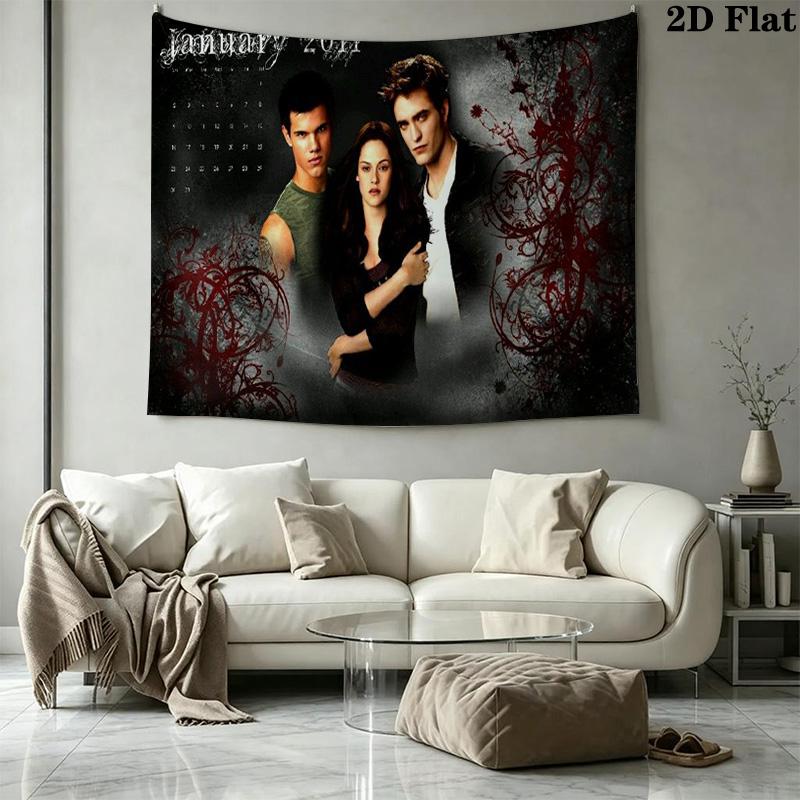Twilight Poster Wall Tapestry Aesthetic Wall Hanging Printed Fabric Blanket Decorative Tapestries for Bedroom Living Room Home Decor