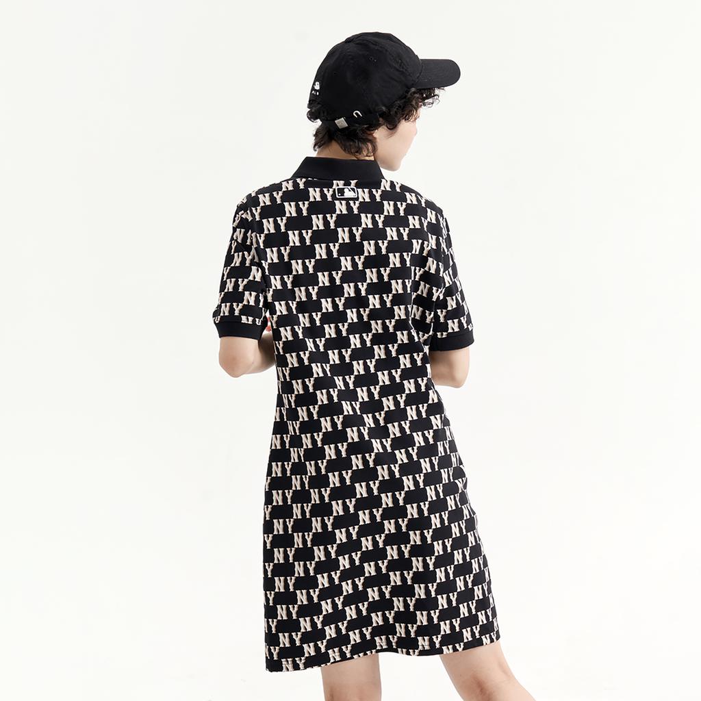 Новое женское платье с коротким рукавом MLB Черное 3FOPM0233-50BKS