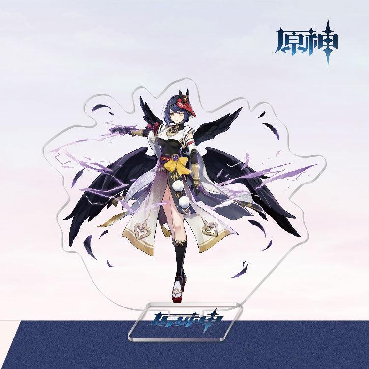 Game Anime Genshin Impact General Raiden Acrylic Cosplay Character Stand Acrylic Figure Stand Painted Desk Decor Ornament Gift