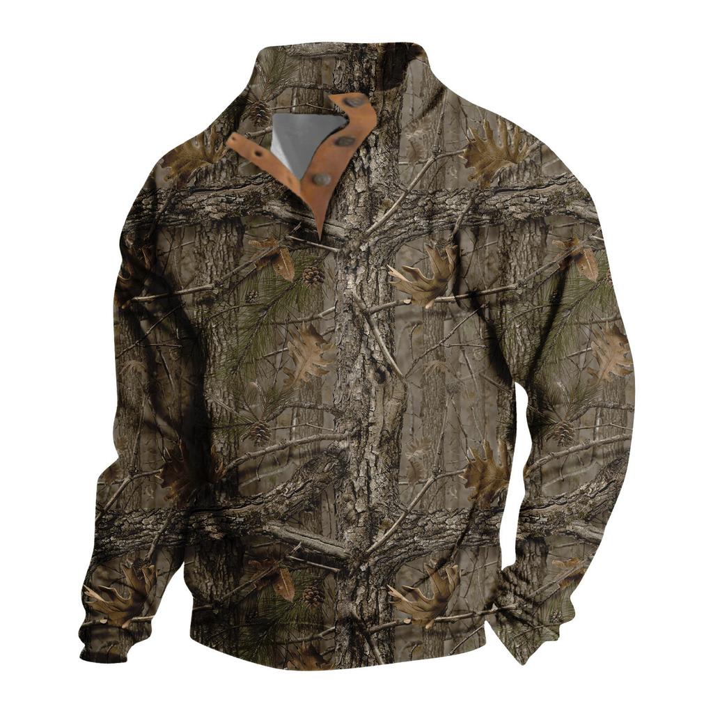 Мужская повседневная модная рождественская принтованная толстовка без капюшона, широкая мужская свободная толстовка с капюшоном и воротником-стойкой