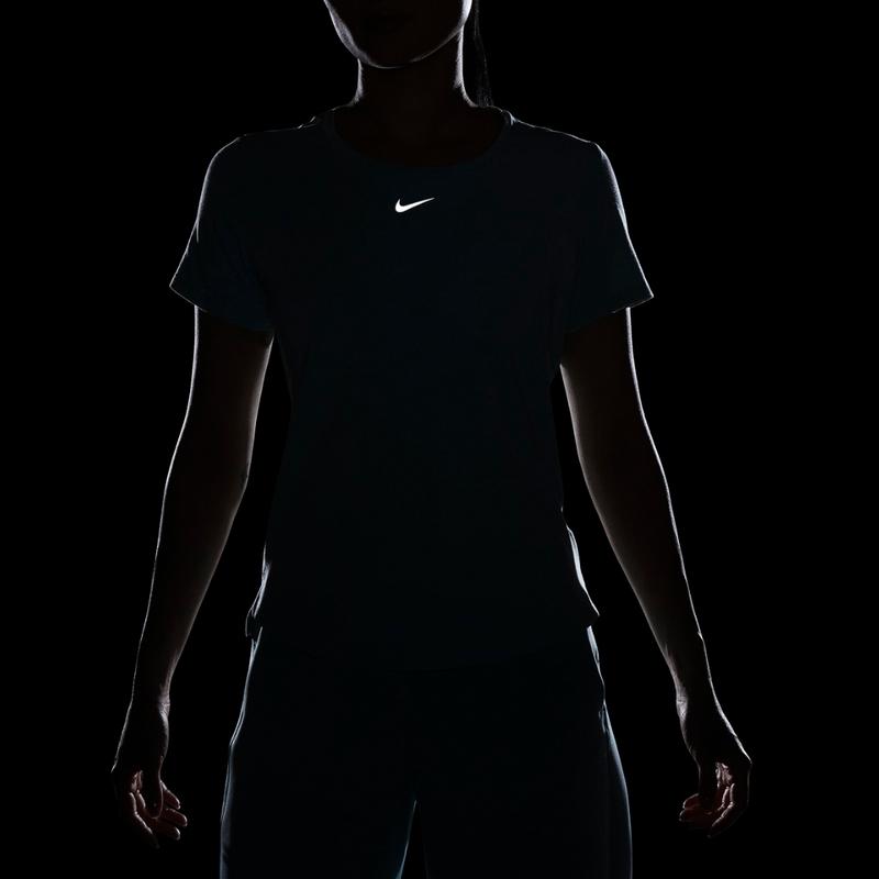 Nike Однотонная футболка с круглым вырезом и коротким рукавом, женские топы, синяя DD0619-309