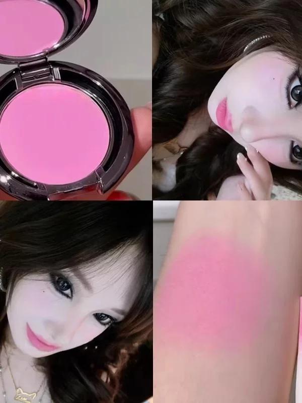 Death Barbie Pink Olive Skin Brightening Blush Korean Girl Group Stage Makeup Peach Pink Expanding and Contracting Color Blush Purple