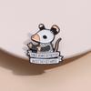 Whimsical Animal Brooch Stylish Cartoon Mouse Design Trendy Letter Badge For Gifts