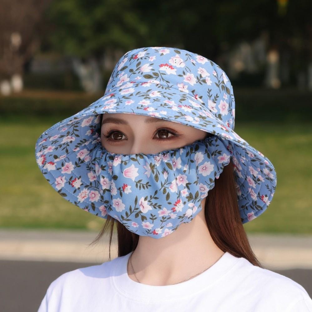 New Anti-UV Women's Sun Protection Hat UPF 50+ Moisture-Wicking Fisherman Hat Breathable Wide Brim Ponytail Hat Cycling Headwear