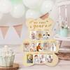 Wooden Baby’s First Year Picture Frame Bear-Shaped Baby Keepsake Poster Frame 12 Month Milestone Board Newborn Calendar