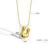 Chubby 26-Letter Balloon Pendant Necklace, Gold-Plated Stainless Steel