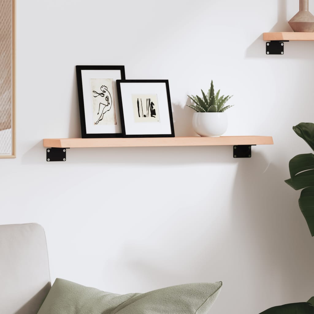 Wall Shelf 60 x 10 x 2 cm Solid Oak Untreated
