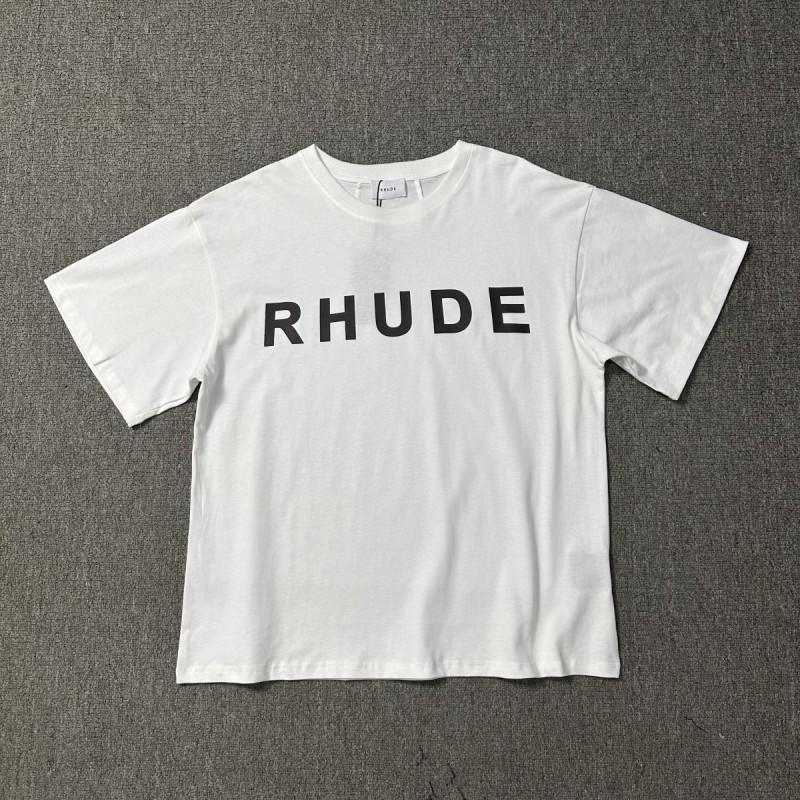Vintage High Street RHUDE Print Loose Fit Short Sleeve T-Shirt Young Men