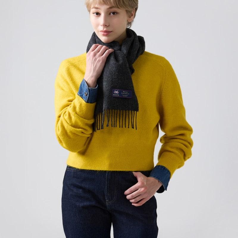 ABRAHAM MOON Шарф из мериносовой шерсти 25 см - Темно-угольный