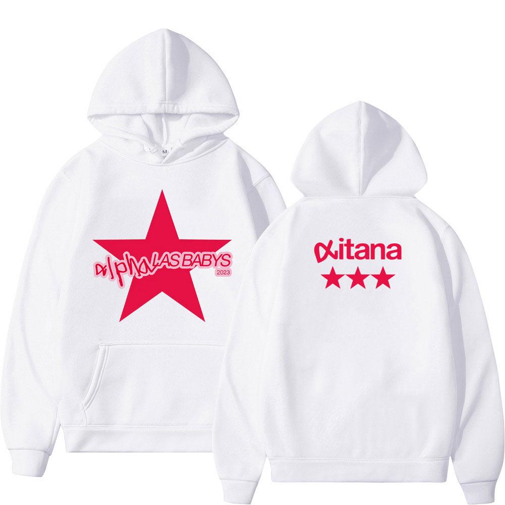 Худи певицы Айтаны Мужской Женский Модная одежда Спортивный костюм С коротким рукавом Свободный Повседневный Эстетичный Пуловер Топы