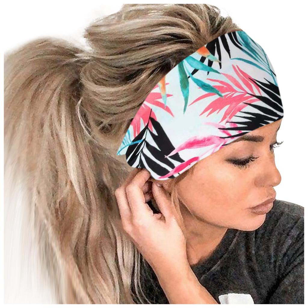 Женская повязка на голову с принтом, спортивная повязка для волос с широким краем, повязка на голову для йоги, мягкая повязка для волос, головной убор, повязка для волос