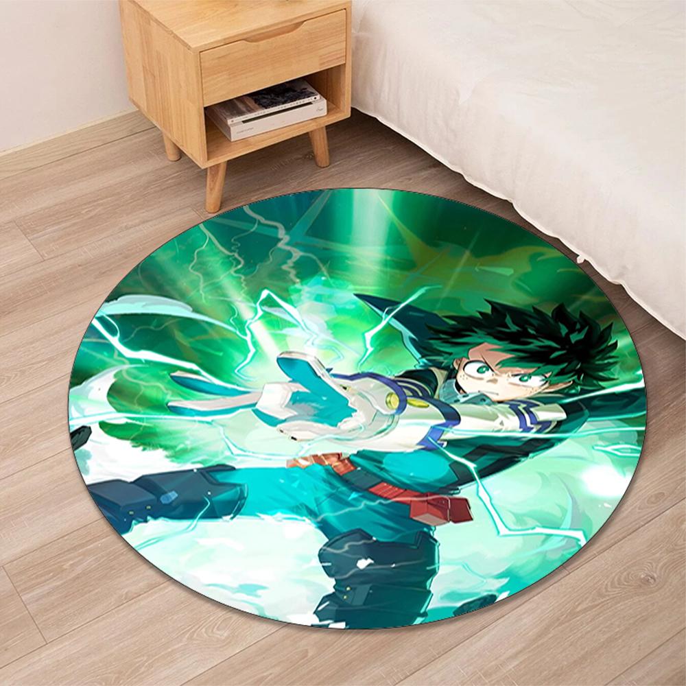 Круглый ковер с принтом My Hero Academia, коврик для стула, ковер для гостиной, коврик для прихожей, коврик для входной двери, для офисного стула, гостиной, спальни, кухни.
