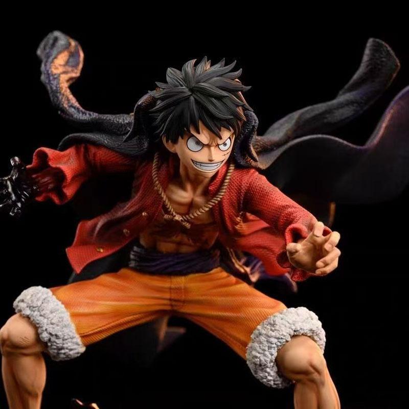 Мультфильм Аниме One Piece 18см Остров Призраков Манки Д. Фигурки Луффи с двумя головами Сцена битвы Фигурка из ПВХ Игрушки Подарки на день рождения