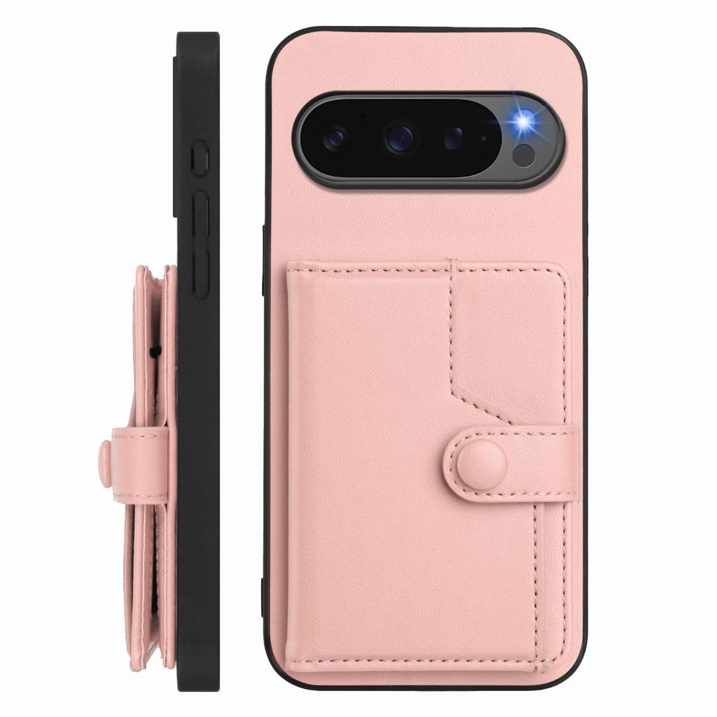 For Google Pixel 10 Pro/Google Pixel 10 Case RFID Blocking Card Holder Kickstand TPU + PU Leather Phone Back Cover