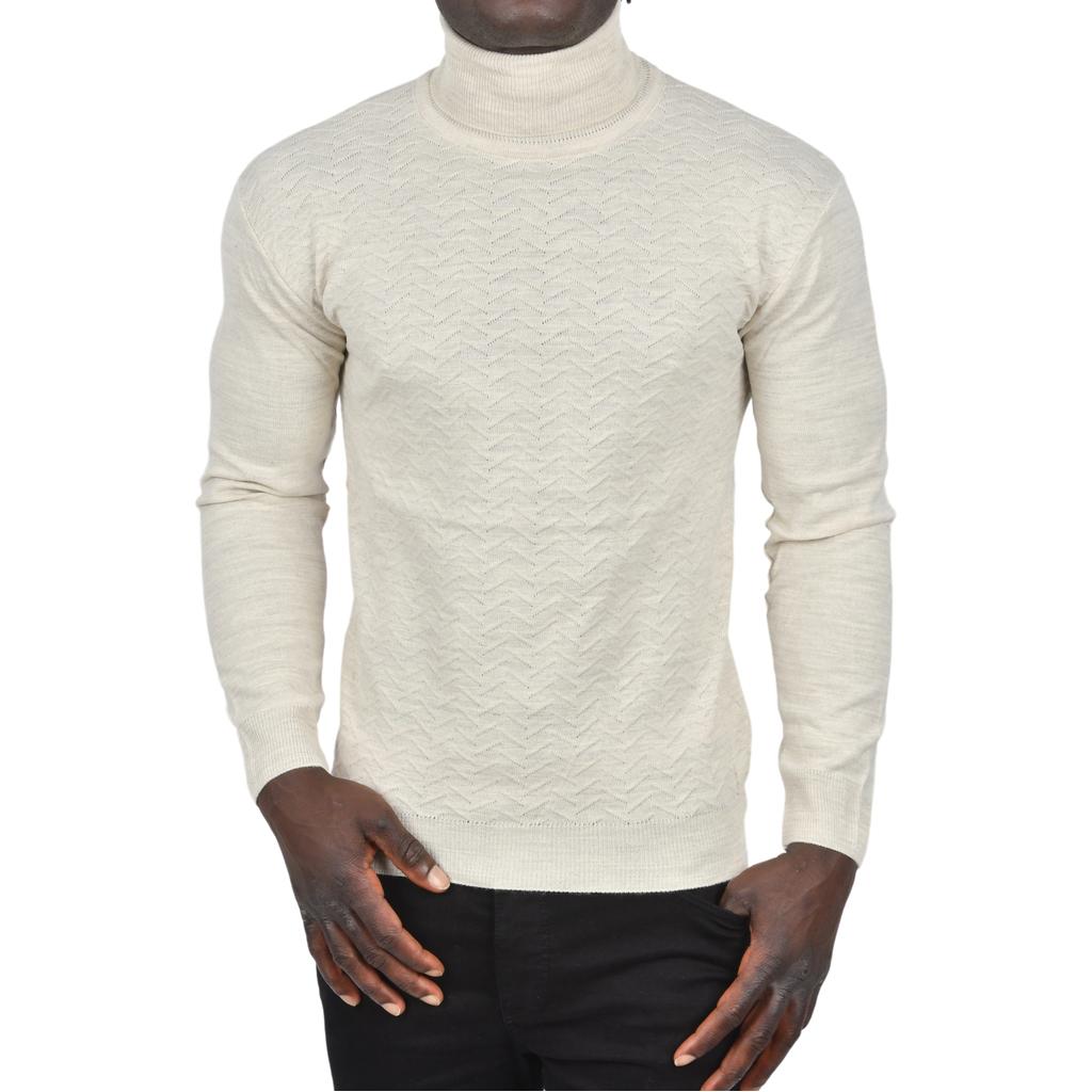 DeepSEA Водолазка с зигзагообразным узором и облегающим трикотажным воротником с воротником 2505497