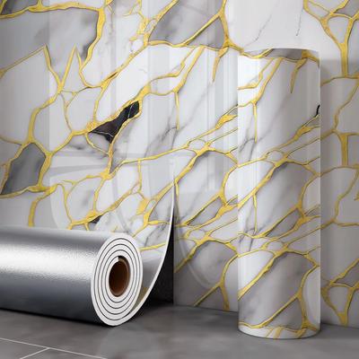 Роскошные обои под мраморную плитку, самоклеящиеся, толстый дизайн для гостиной, фона для телевизора, настенного декора, водонепроницаемые, маслостойкие