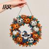 Durable Hanging Ornament Fall Pumpkin Sunflower Wreath Decor, Acrylic Hand Painted Fine Workmanship Decor Window Ornament, Thanksgiving