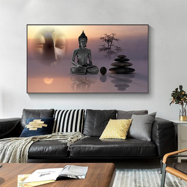 Статуи Будды, постеры и принты, холст, живопись, квадро, буддизм, бамбуковый лес, дзен, настенные художественные фотографии для декора гостиной