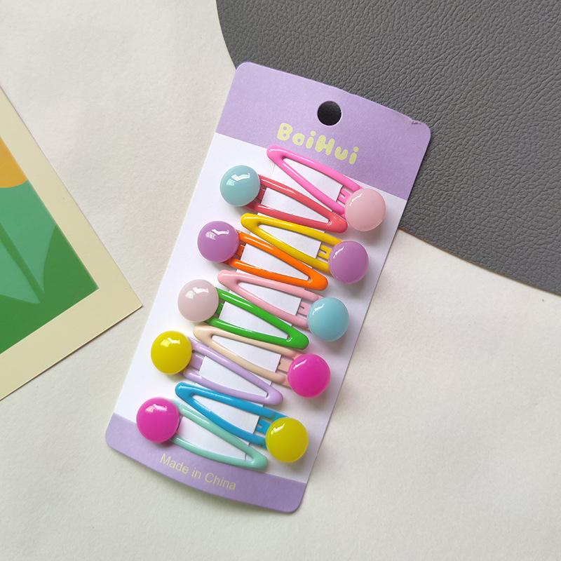10 шт./компл. милые глянцевые красочные заколки для волос для девочек, милые украшения для волос, маленькие заколки-шпильки, модные детские аксессуары для волос для девочек