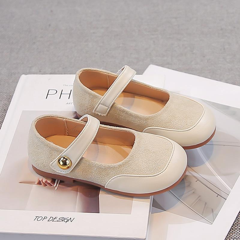 Korean Girls Vintage Leather Shoes Spring Autumn Soft Sole Princess Flats Baby Casual Loafers